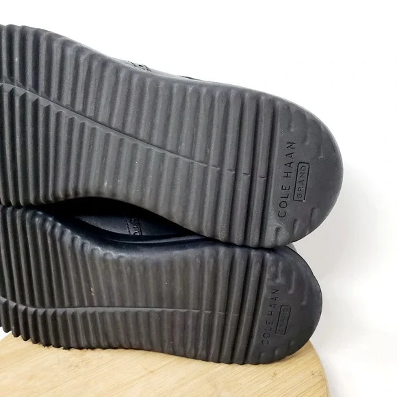 Cole Haan OriginalGrand Shoes Mens 11.5 Triple Black Wingtip Oxford Sneaker - Picture 12 of 14